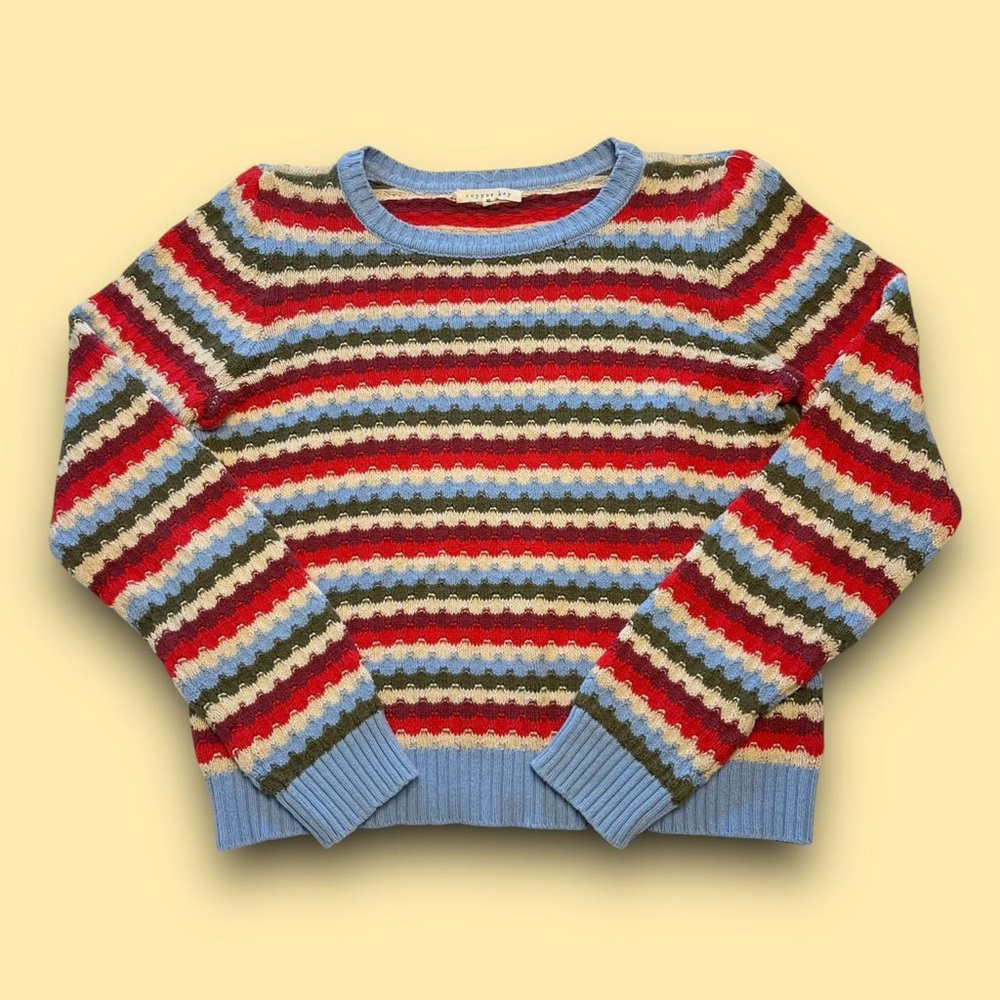 Copper Key Colorful Striped Sweater Size Medium Coastal Preppy Cottagecore